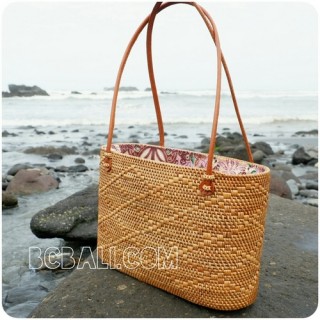 women shopping handbags rattan full motif handmade from bali